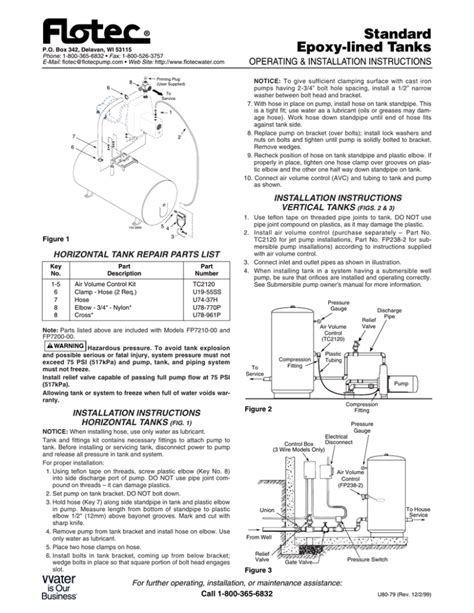 flotec pressure tank manual